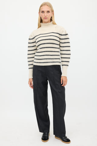 Isabel Marant Étoile Cream 
Black Wool Striped Sweater