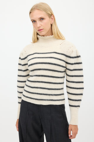 Isabel Marant Étoile Cream 
Black Wool Striped Sweater