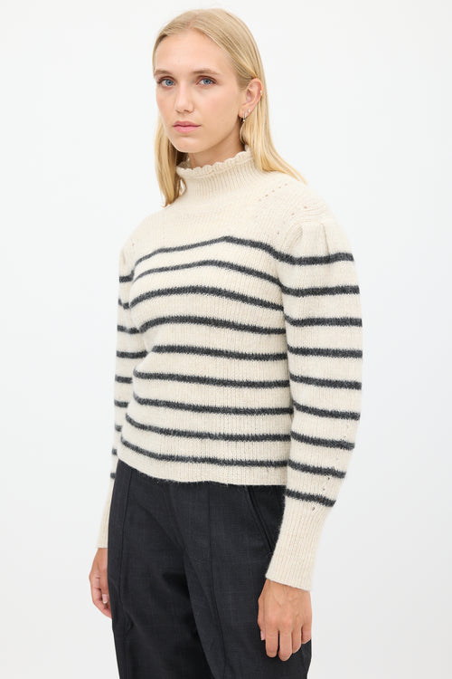 Isabel Marant Étoile Cream 
Black Wool Striped Sweater