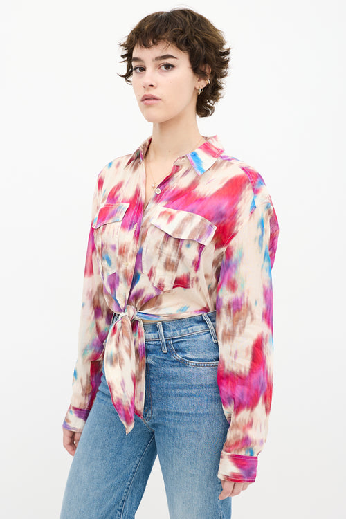 Cream 
Multicolour Tie Dye Shirt