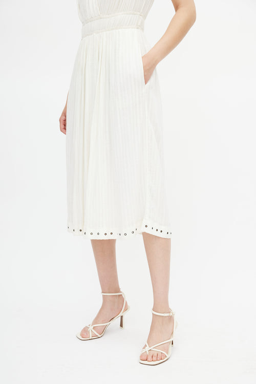 Isabel Marant Étoile Cream Pleated V-Neck Dress