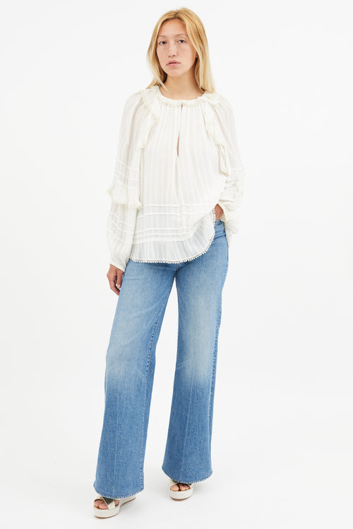 Isabel Marant Étoile Cream Semi Sheer Jayden Blouse