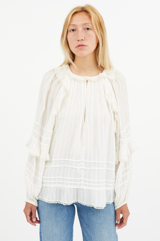 Isabel Marant Étoile Cream Semi Sheer Jayden Blouse