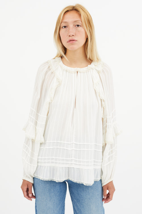 Isabel Marant Étoile Cream Semi Sheer Jayden Blouse