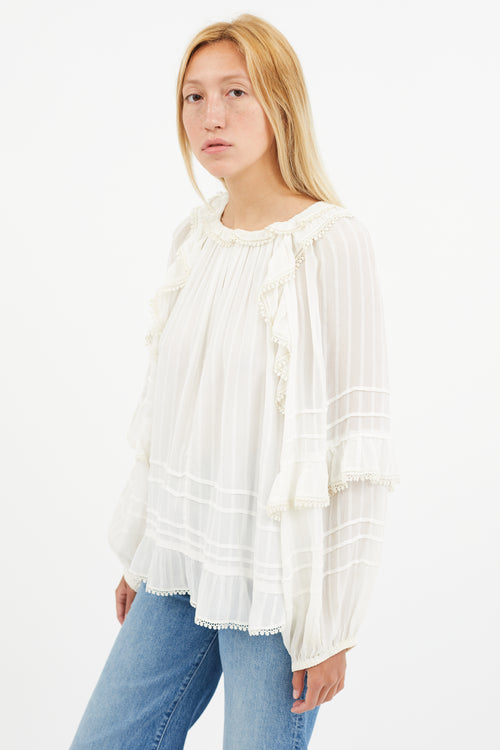 Isabel Marant Étoile Cream Semi Sheer Jayden Blouse