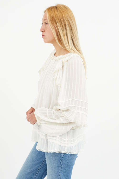 Isabel Marant Étoile Cream Semi Sheer Jayden Blouse