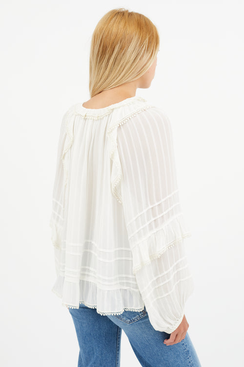 Isabel Marant Étoile Cream Semi Sheer Jayden Blouse