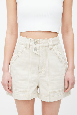 Isabel Marant Étoile Cream Sintio Denim Shorts