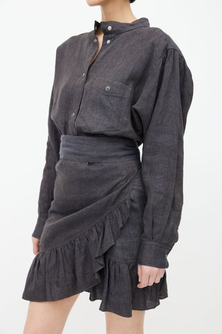 Isabel Marant Étoile Dark Grey Linen Skirt Set