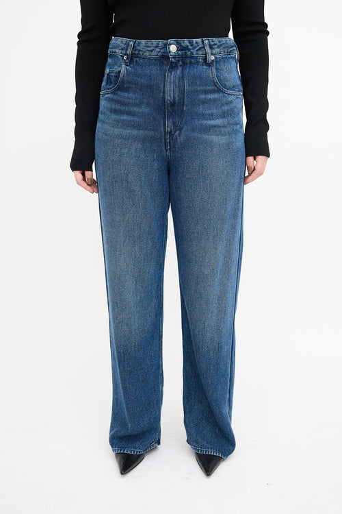 Isabel Marant Étoile Dark Wash Lyocell High Waist Jeans