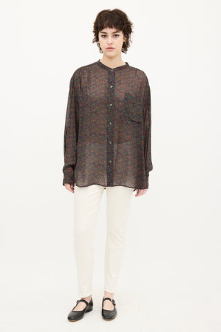 Isabel Marant Étoile Green 
Multi Speckle Print Shirt