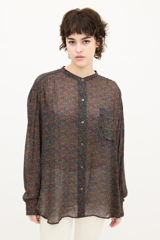 Isabel Marant Étoile Green 
Multi Speckle Print Shirt