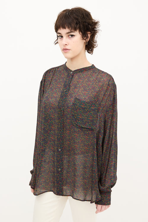 Isabel Marant Étoile Green 
Multi Speckle Print Shirt