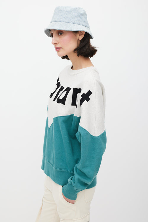 Isabel Marant Étoile Green 
Multicolour Logo Sweatshirt