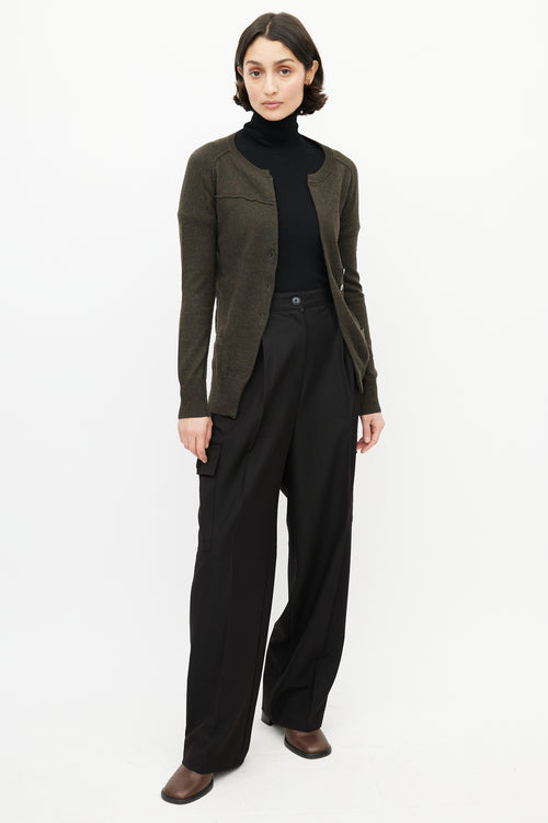 Isabel Marant Étoile Green Panelled Knit Cardigan