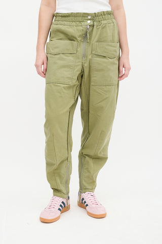 Isabel Marant Etoile Green Tapered Cargo Trouser