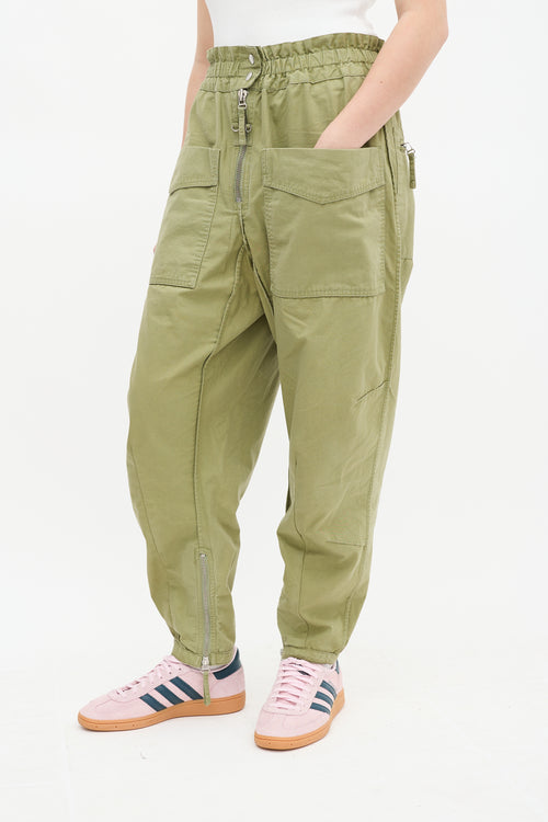 Isabel Marant Etoile Green Tapered Cargo Trouser