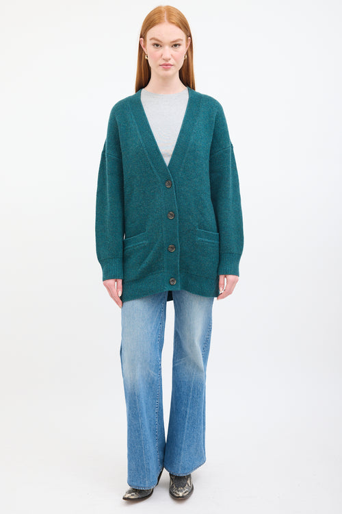 Isabel Marant Étoile Teal Wool Knit Leane Cardigan