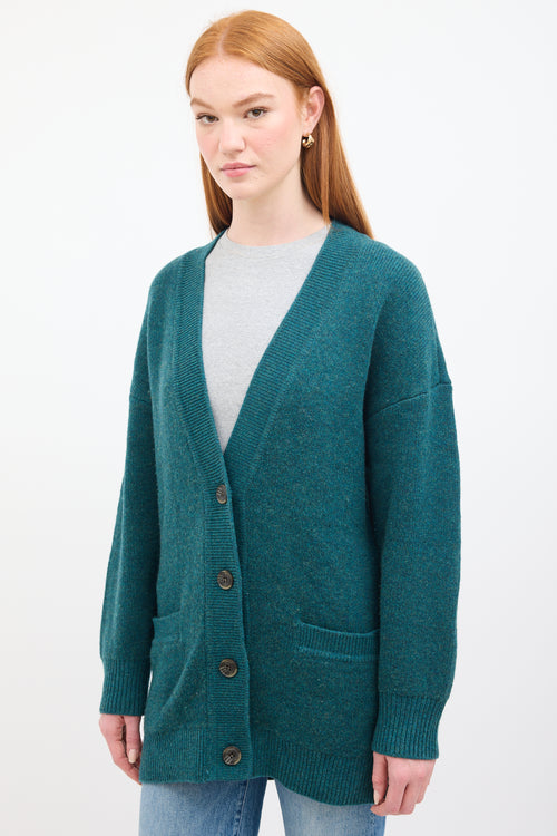 Isabel Marant Étoile Teal Wool Knit Leane Cardigan