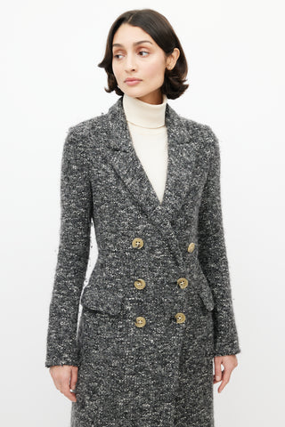 Isabel Marant Étoile Grey 
Black Double Breasted Boucle Coat