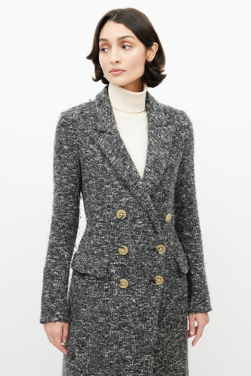 Isabel Marant Étoile Grey 
Black Double Breasted Boucle Coat