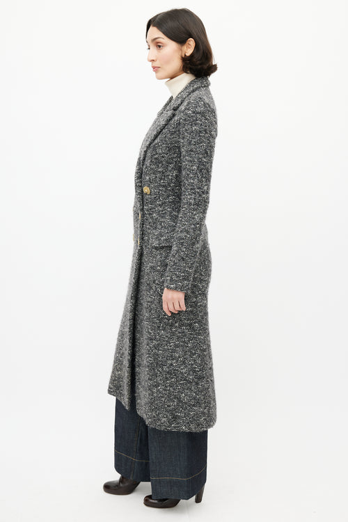 Isabel Marant Étoile Grey 
Black Double Breasted Boucle Coat