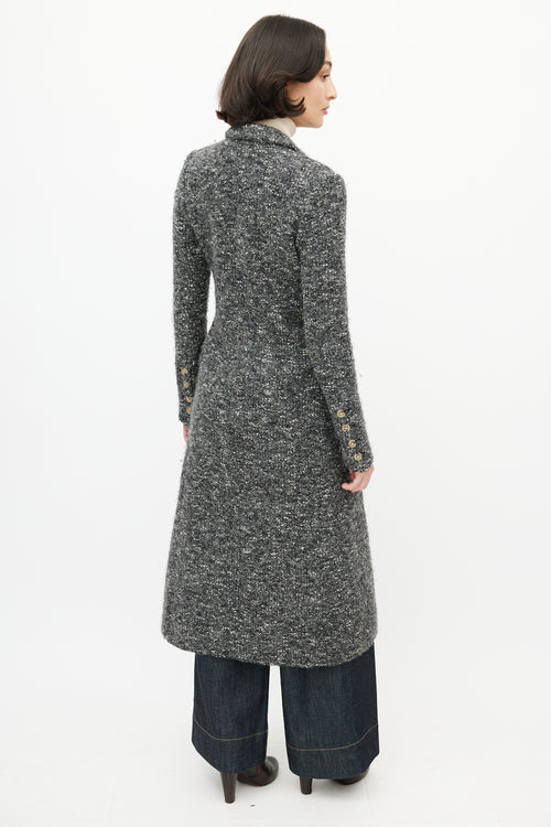 Isabel Marant Étoile Grey 
Black Double Breasted Boucle Coat