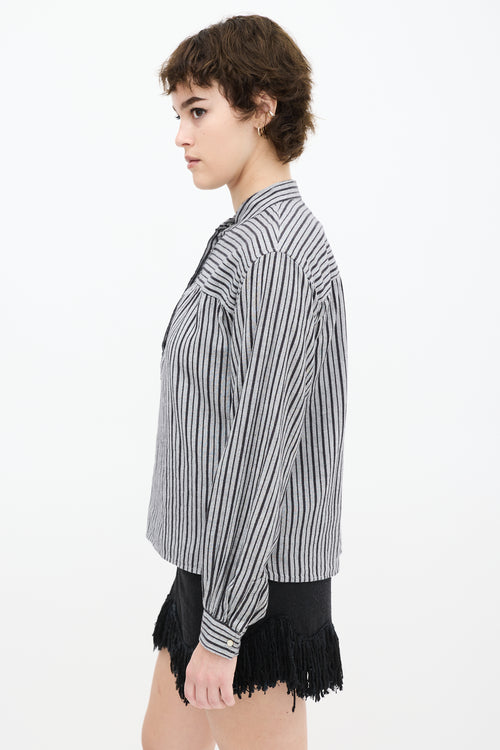 Isabel Marant Etoile Grey 
Black Striped Top