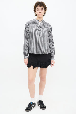 Isabel Marant Etoile Grey 
Black Striped Top