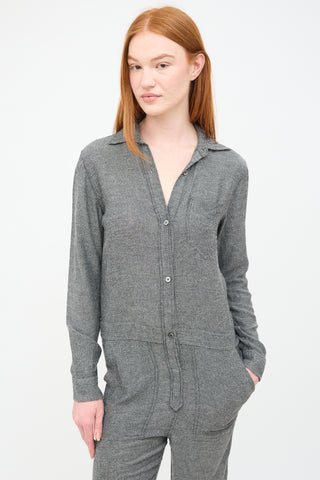 Isabel Marant Étoile Grey Button up Collar Jumpsuit