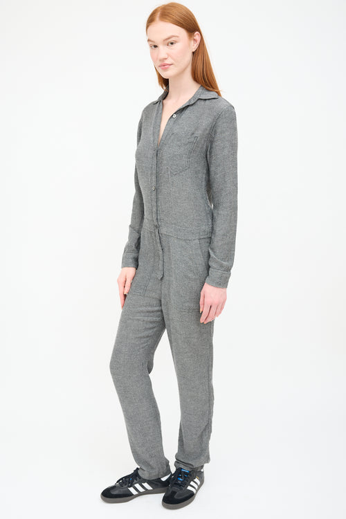 Isabel Marant Étoile Grey Button up Collar Jumpsuit