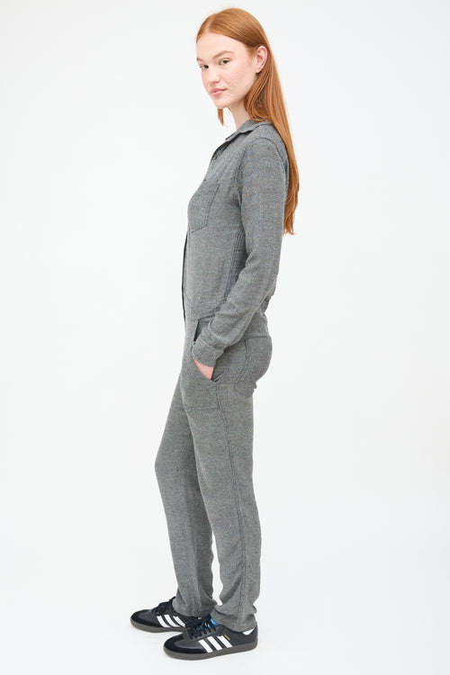 Isabel Marant Étoile Grey Button up Collar Jumpsuit