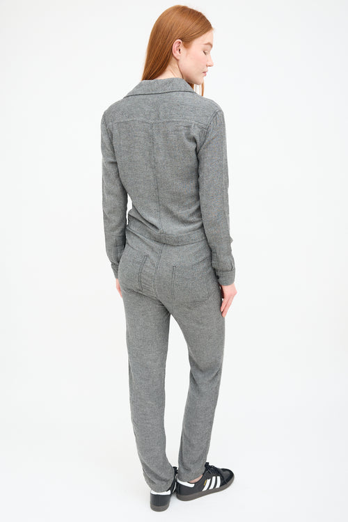 Isabel Marant Étoile Grey Button up Collar Jumpsuit