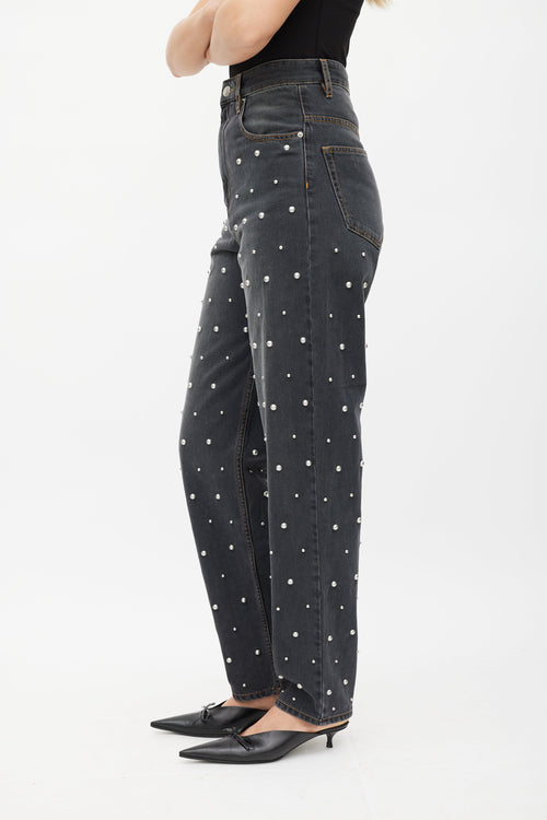 Isabel Marant Étoile Grey 
Silver Pearl Corsy Jeans