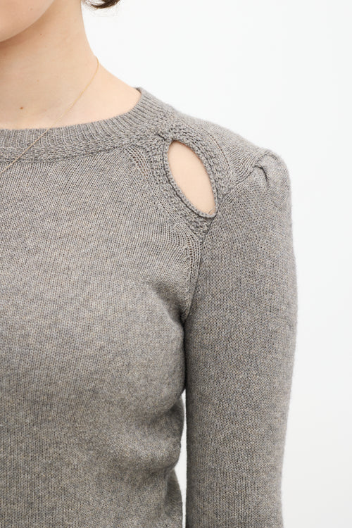 Grey Knit Cut Out Sweater