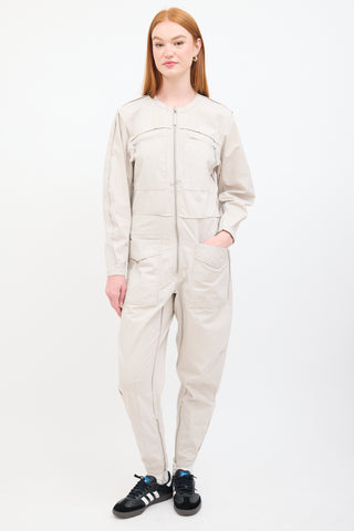 Isabel Marant Étoile Grey Leiko Zip Utility Jumpsuit