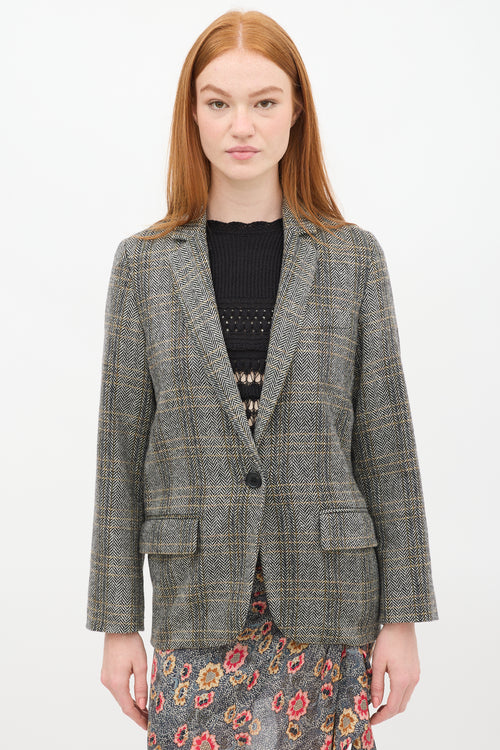 Isabel Marant Étoile Grey 
Multi Herringbone Charly Blazer