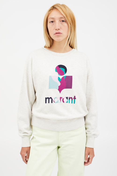 Isabel Marant Étoile Grey 
Multicolour Mobyli Logo Sweatshirt