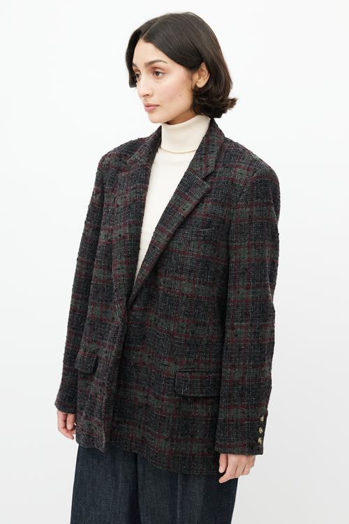 Isabel Marant Étoile Grey 
Red Wool Plaid Blazer