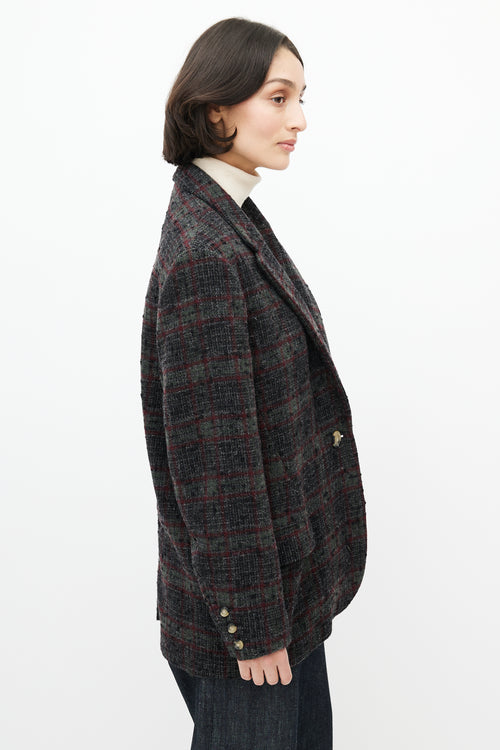 Isabel Marant Étoile Grey 
Red Wool Plaid Blazer