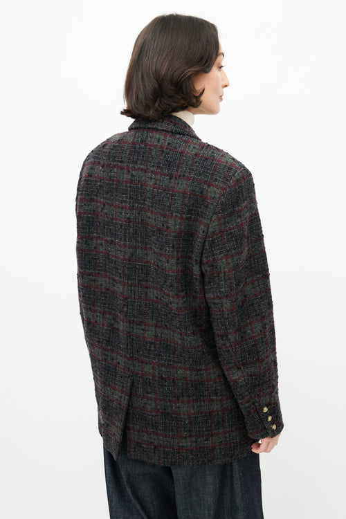 Isabel Marant Étoile Grey 
Red Wool Plaid Blazer