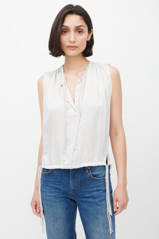 Isabel Marant Étoile Grey Satin Tie Top