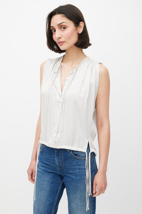 Isabel Marant Étoile Grey Satin Tie Top