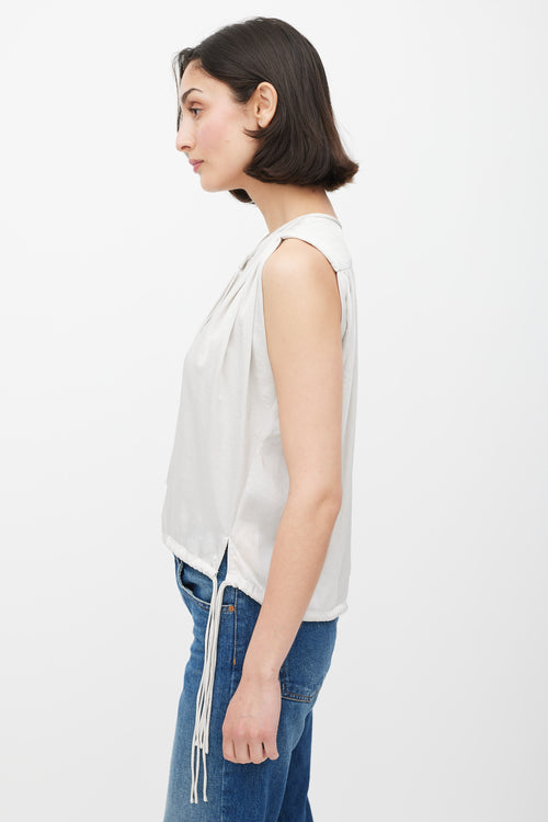 Isabel Marant Étoile Grey Satin Tie Top