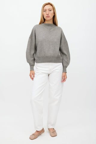 Isabel Marant Étoile Grey Wool Kelaya Cropped Sweater