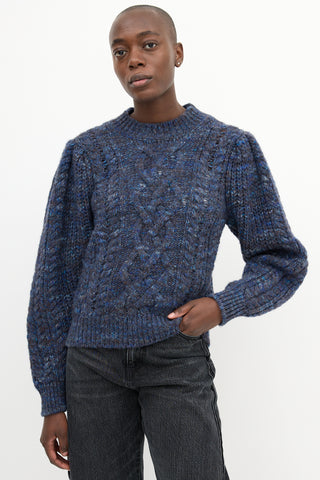 Isabel Marant Étoile Heathered Navy Wool Blend Lenz Sweater