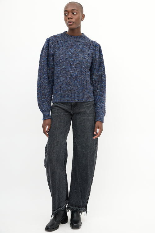 Isabel Marant Étoile Heathered Navy Wool Blend Lenz Sweater