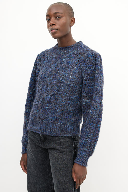 Isabel Marant Étoile Heathered Navy Wool Blend Lenz Sweater