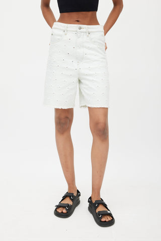 Isabel Marant Étoile Light Wash Distressed Jean Shorts