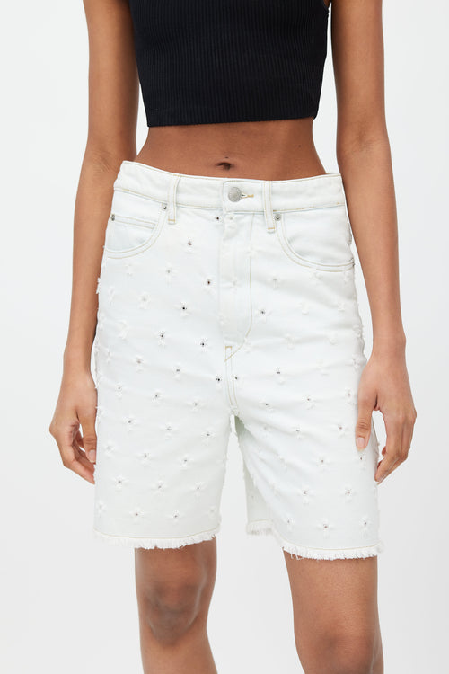 Isabel Marant Étoile Light Wash Distressed Jean Shorts